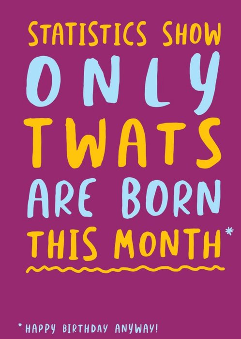 Only Twats Are Born This Month Birthday Card