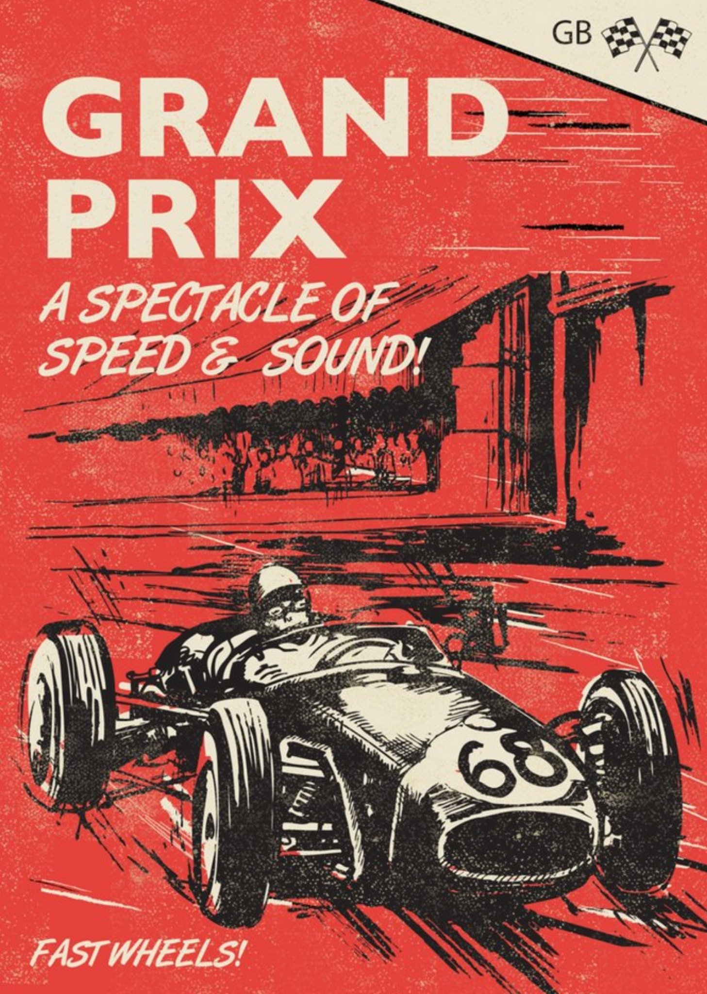 Moonpig Grand Prix A Spectacle Of Speed And Sound Card, Large