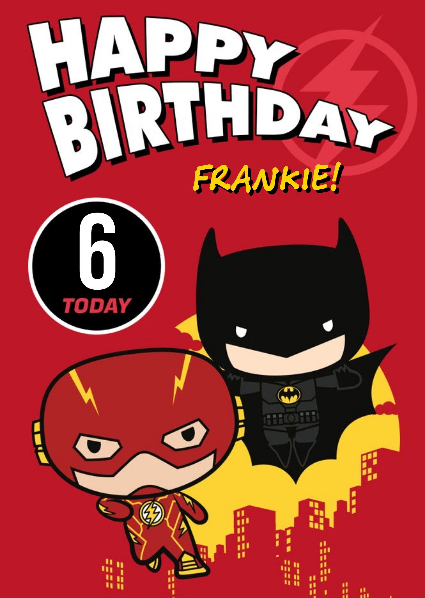 Batman The Flash Movie Cartoon 6 Today Birthday Card By Warner Brothers, Large