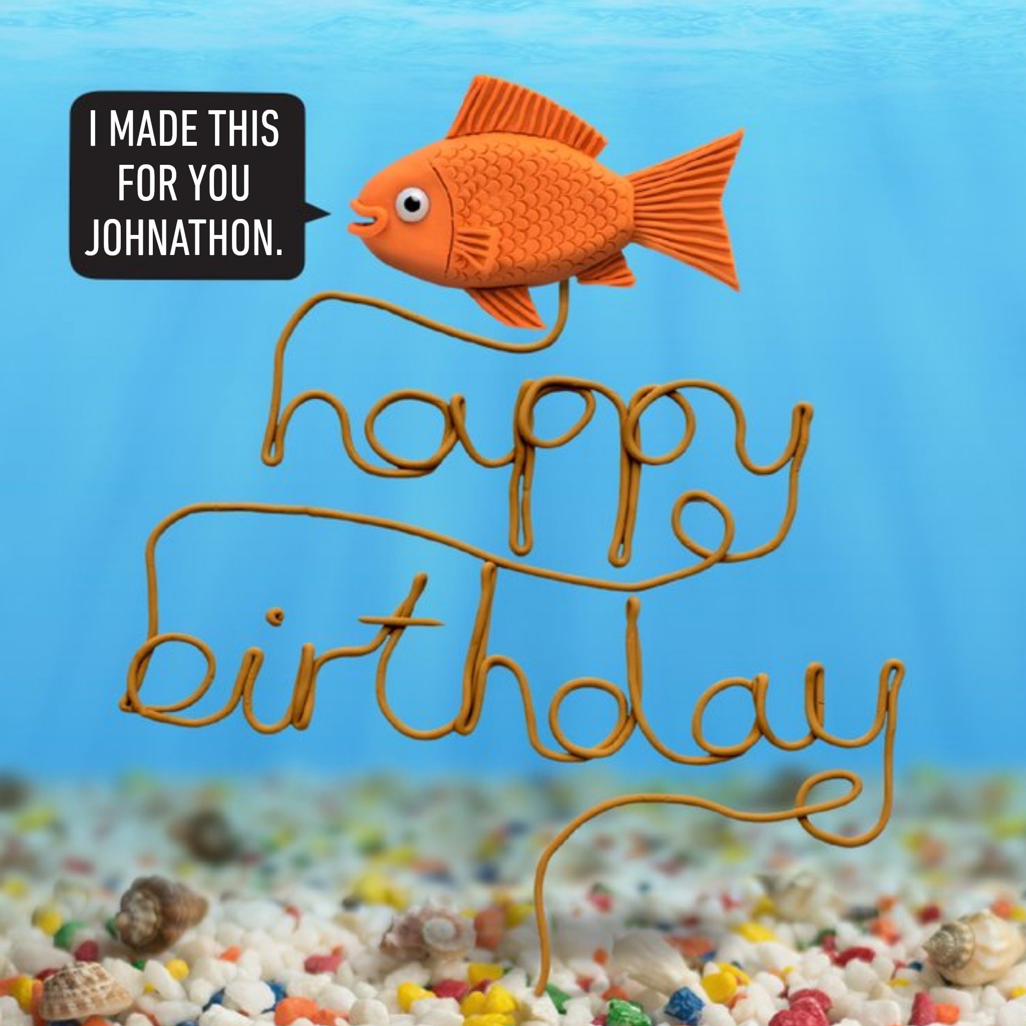 Moonpig I Made This For You Funny Personalised Happy Birthday Card, Square