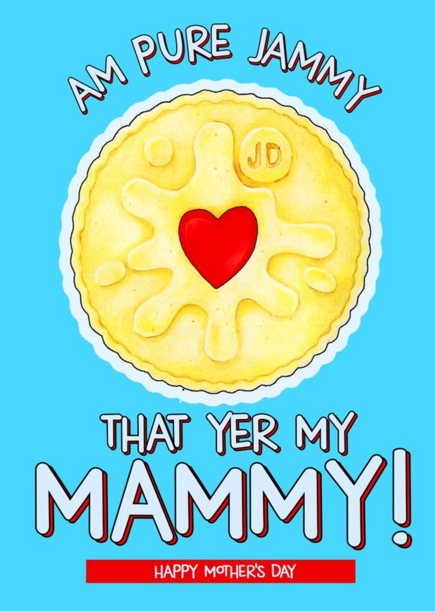 Love Hearts Ferry Clever Illustration Irish Pure Jammy Mother's Day Card Ecard