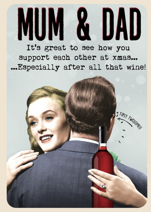 Funny Christmas card - Mum - dad