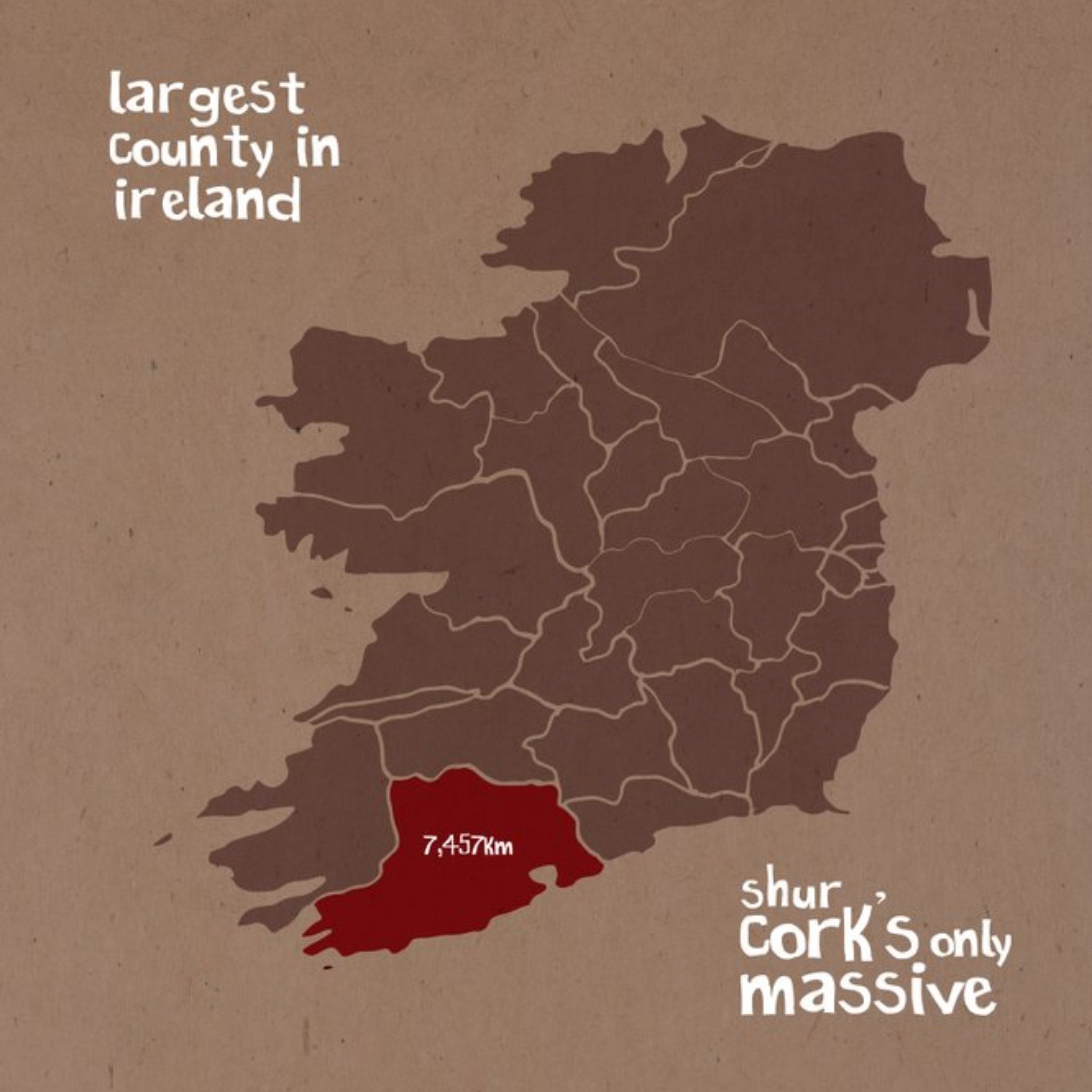 Moonpig Illustrated Ireland Cork Like Just To Say Card, Large