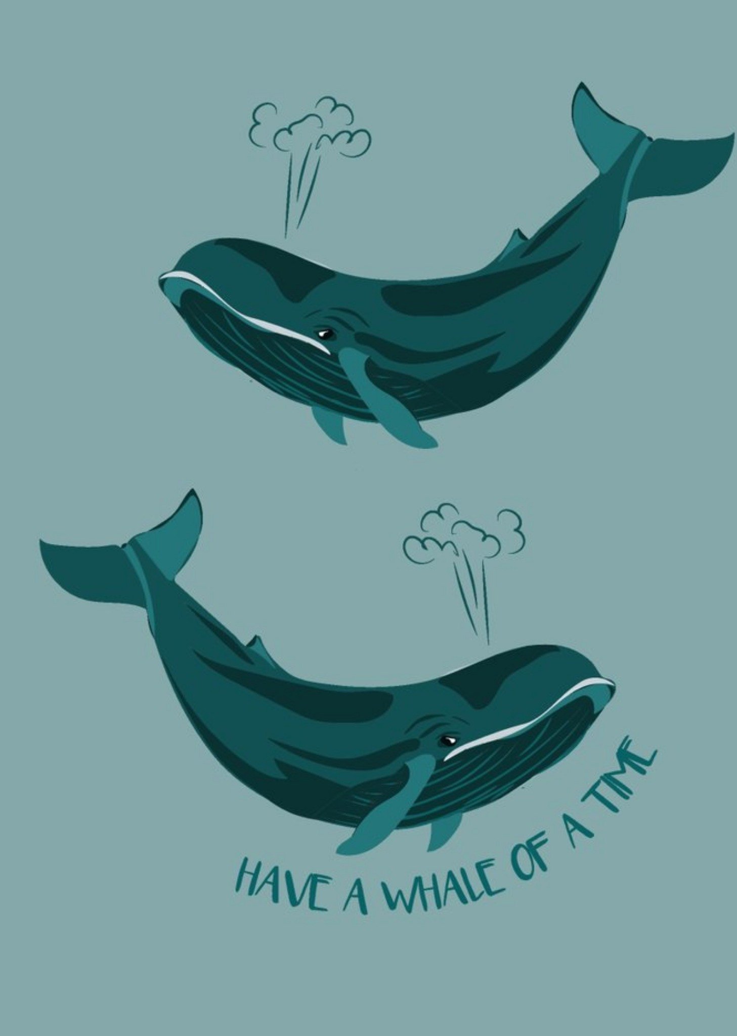 Illustrated Have A Whale Of A Time Card Ecard