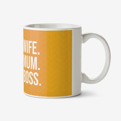 Wife Mum Boss Typographic Mug