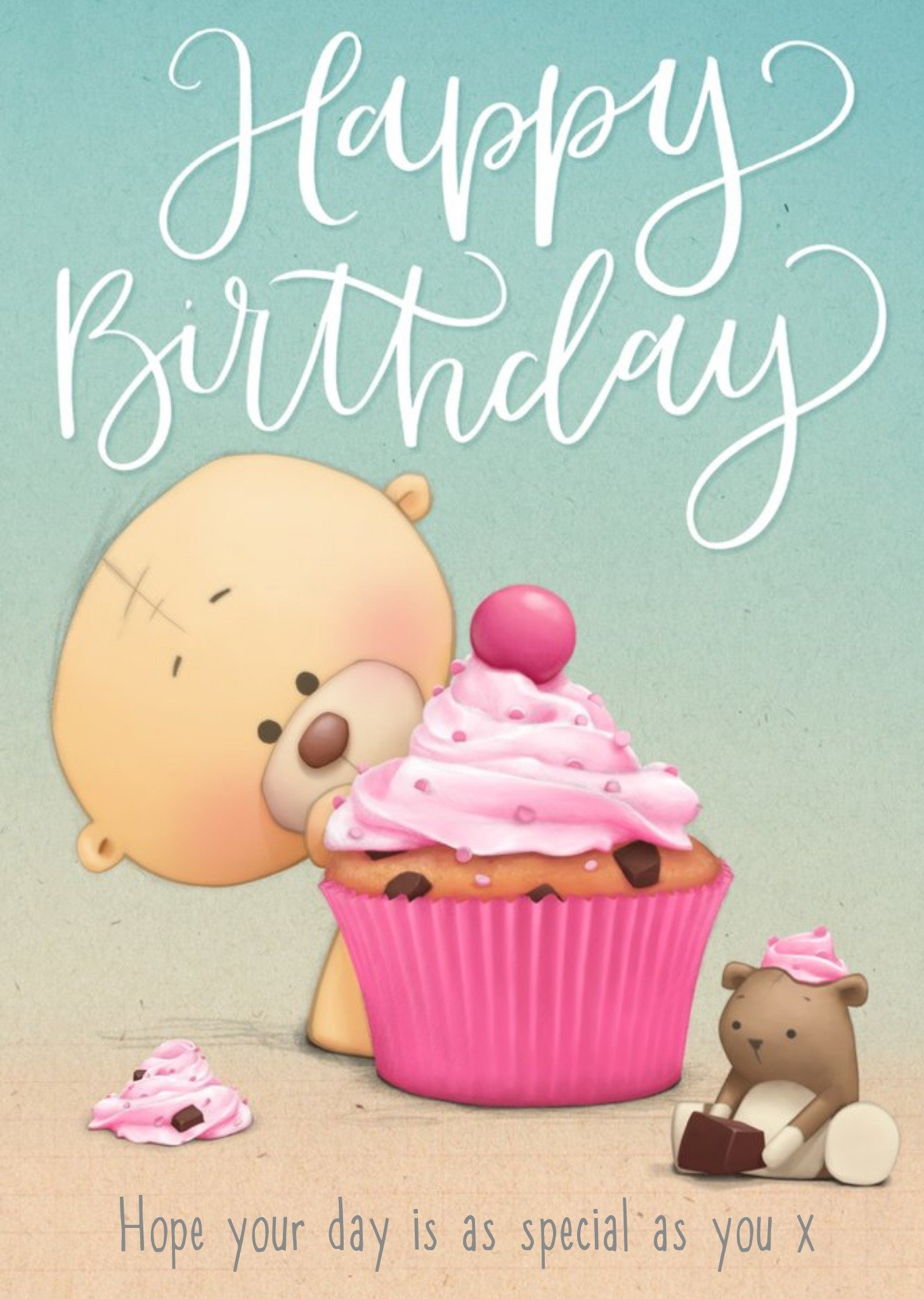 Moonpig Big Cupcake Happy Birthday Personalised Card, Large