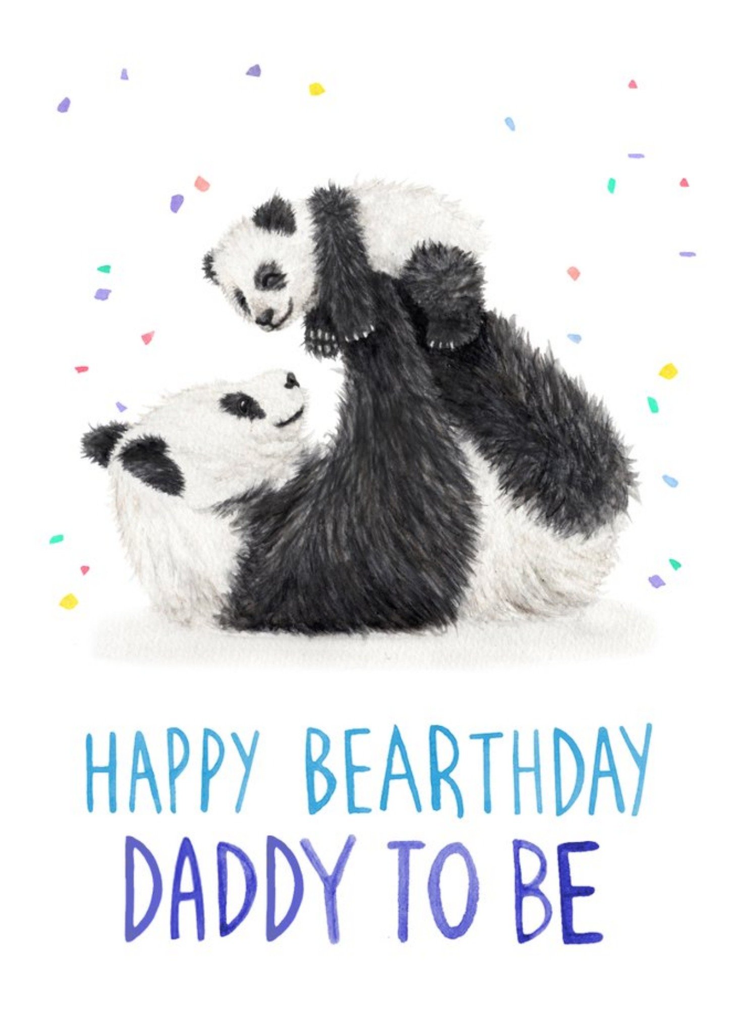 Moonpig Illustration Panda Happy Bearthday Daddy To Be Birthday Card Ecard