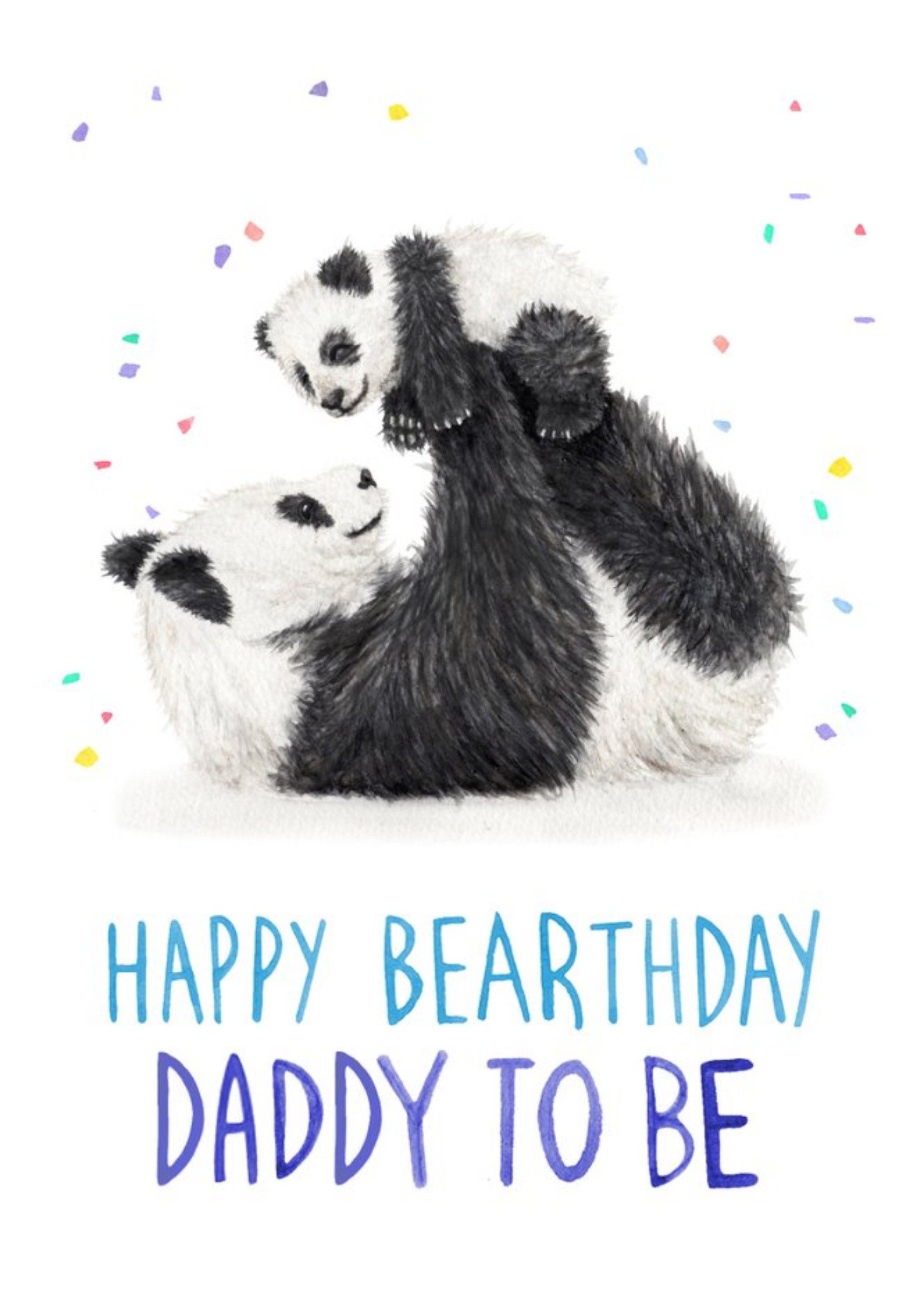 Illustration Panda Happy Bearthday Daddy To Be Birthday Card Ecard