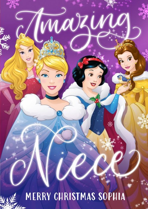 Disney Princess Niece Christmas Personalised Card