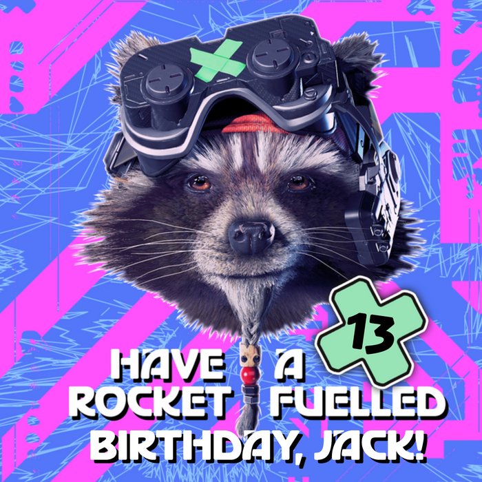 Guardians Of The Galaxy Rocket Fuelled Birthday Card