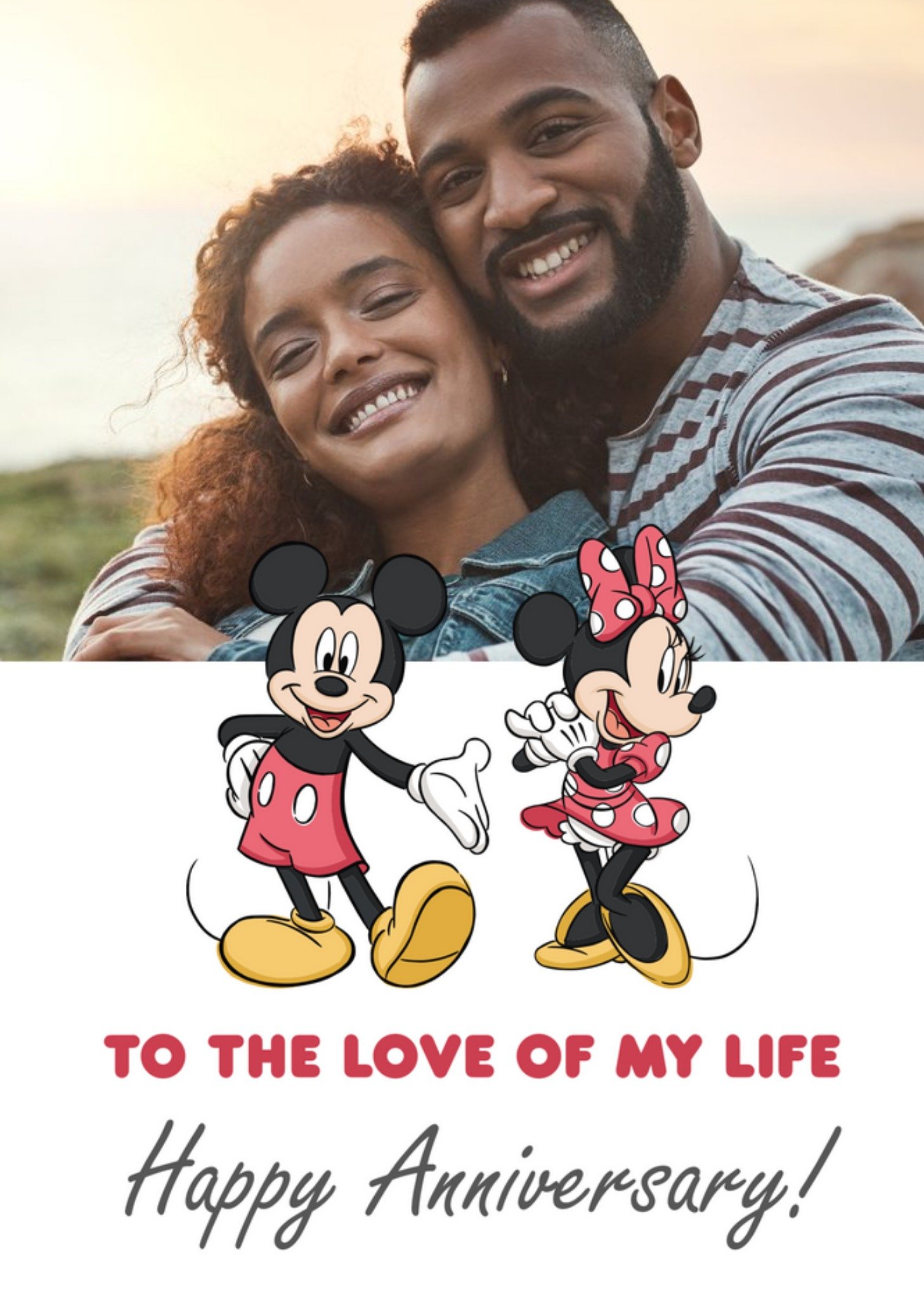 Disney Mickey Mouse Mini Mouse Happy Birthday Photo Upload Card, Large