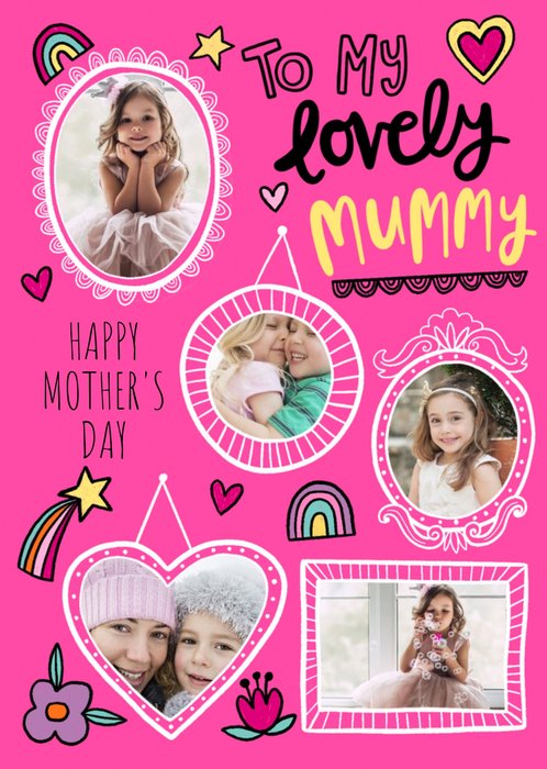 To My Lovely Mummy Photo Upload Pink Card
