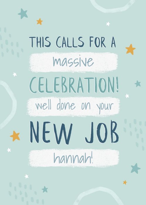 Massive Celebration Typographic New Job Card