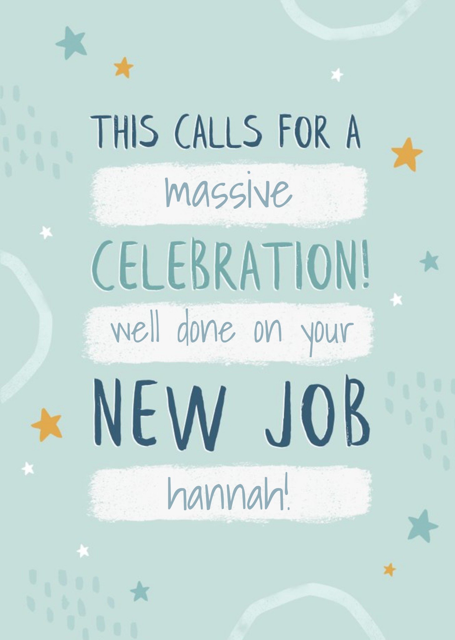 Massive Celebration Typographic New Job Card Ecard