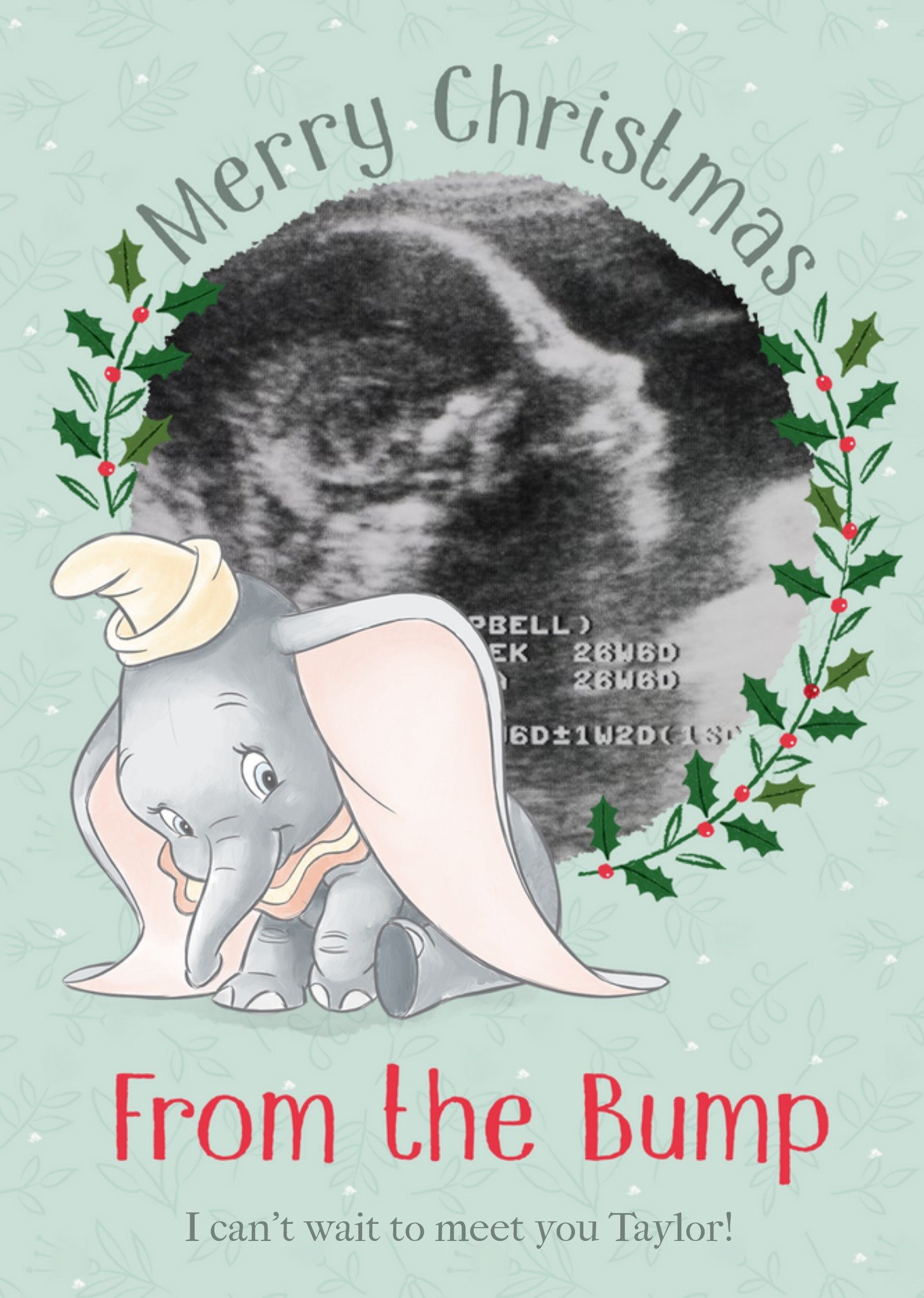 Disney Dumbo From The Bump Photo Upload Christmas Card Ecard