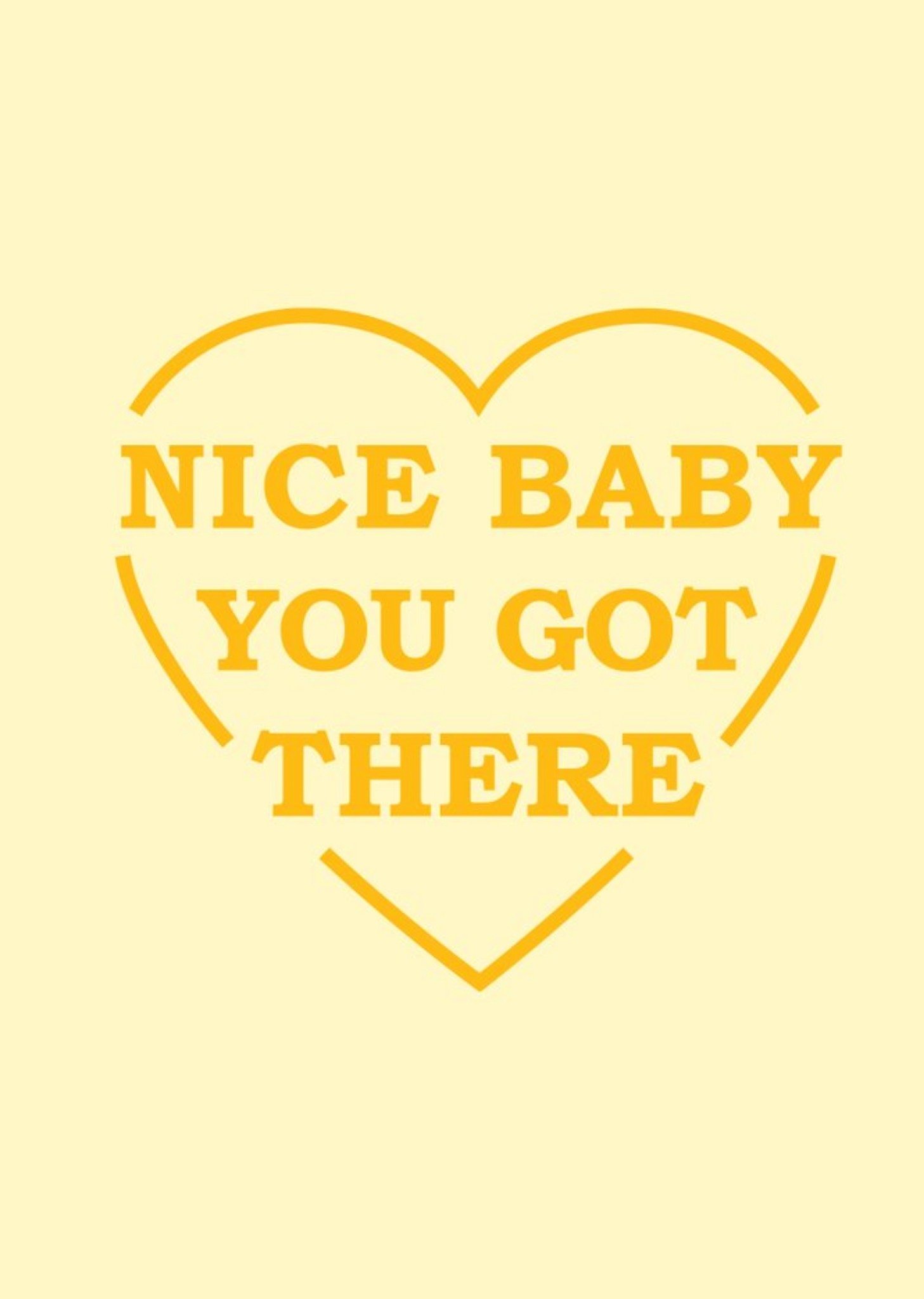 Moonpig Orange Typography Inside A Heart Shape On A Yellow Background New Baby Congratulations Card,
