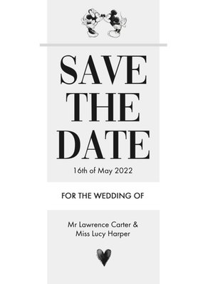 Disney Mickey Mouse Save The Date Wedding Card