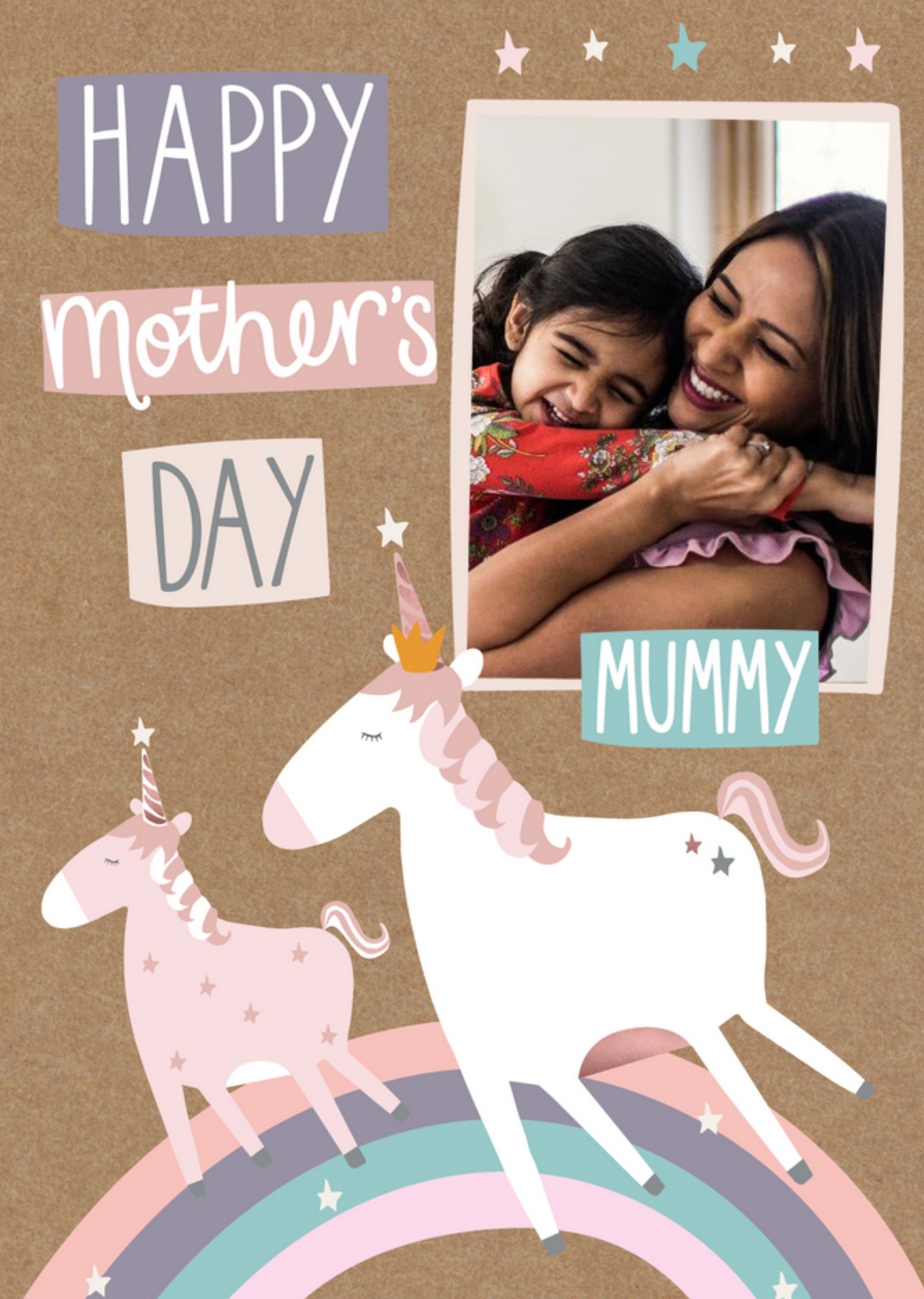 Moonpig Mother's Day Card - Mummy - Unicorn Card - Photo Upload Card Ecard