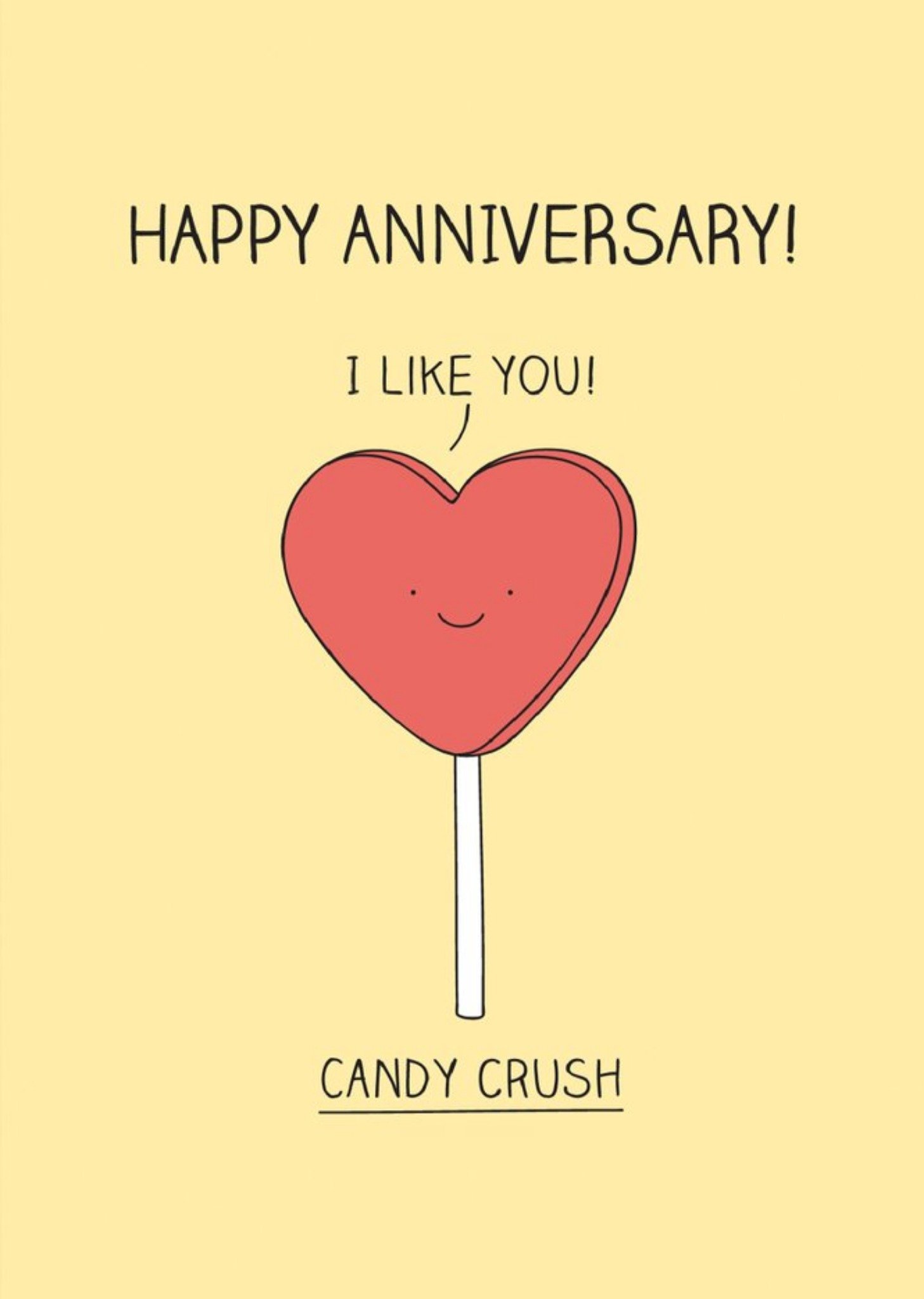 Modern Cute Candy Crush Anniversary Card