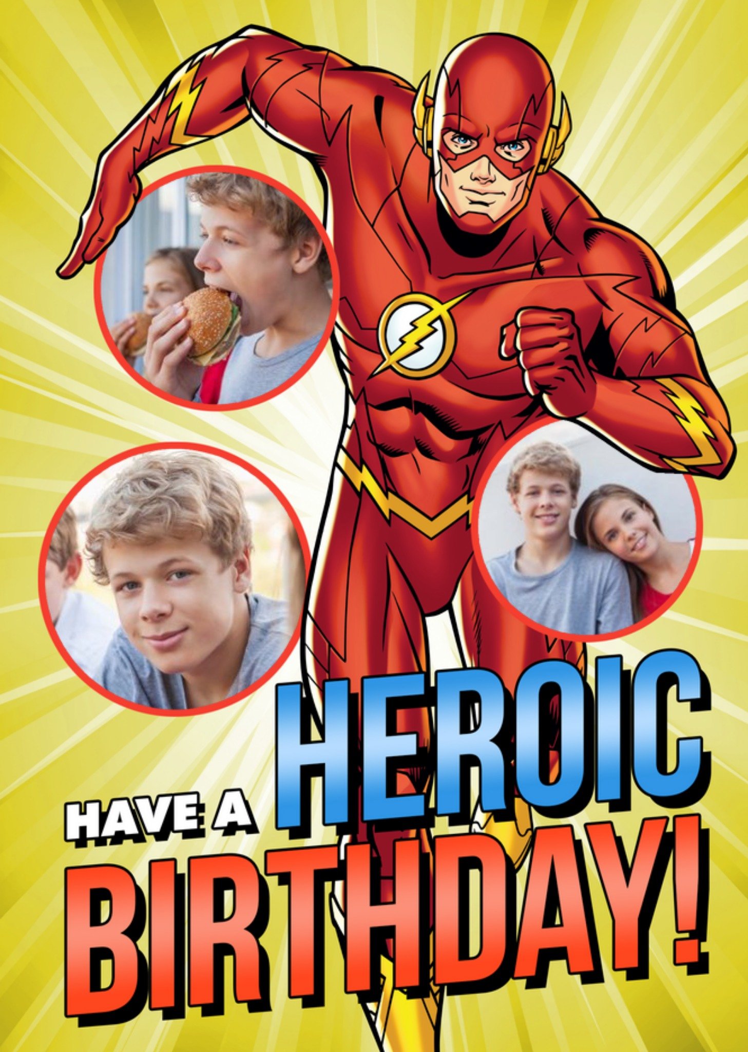 Dc Comics Justice League Photo Upload Super Birthday Card, Large