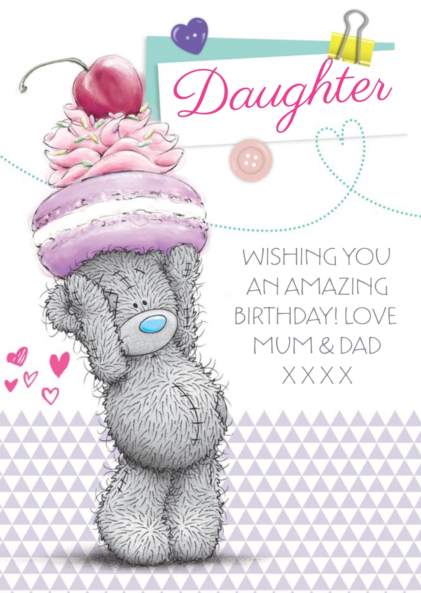 Me To You Tatty Teddy With Sweet Treats Happy Birthday Card For Daughter, Large