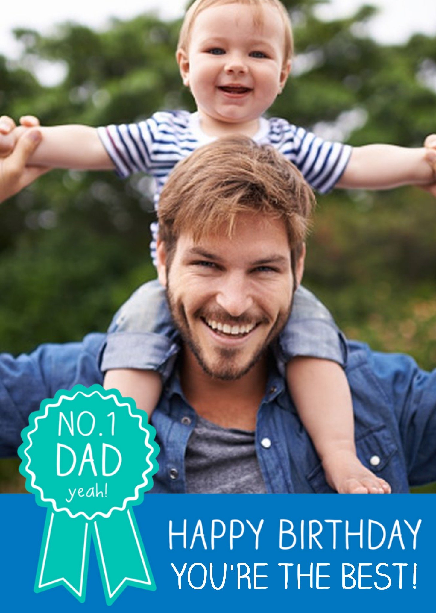 Happy Jackson No1 Dad Yeah Personalised Photo Upload Father's Day Card Ecard