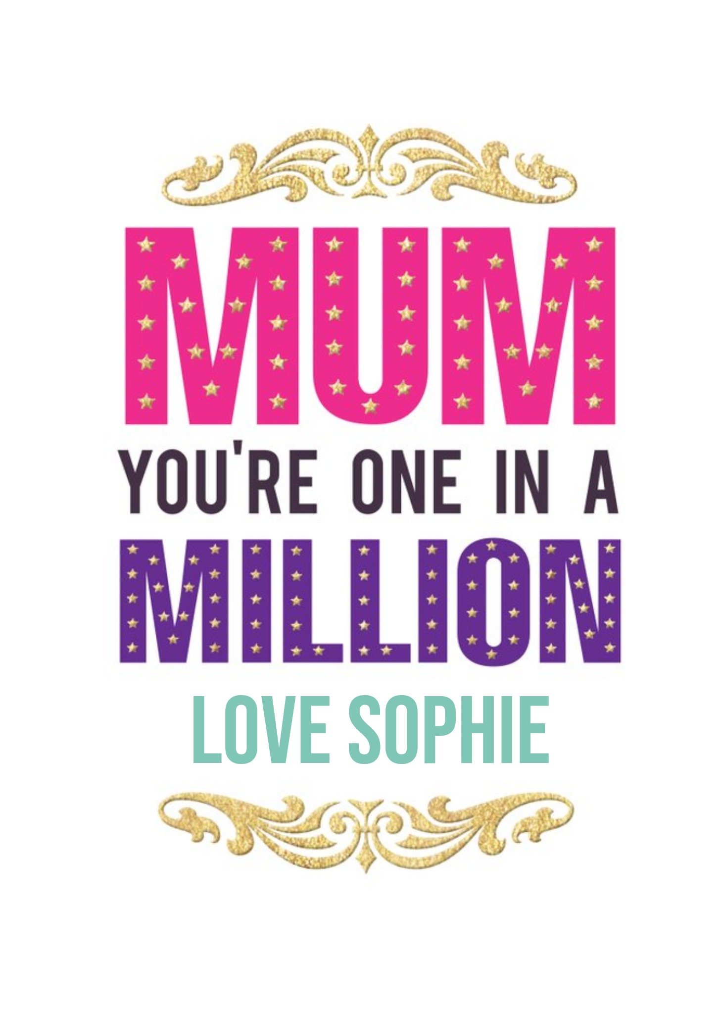 One In A Million Mum Birthday Card Ecard