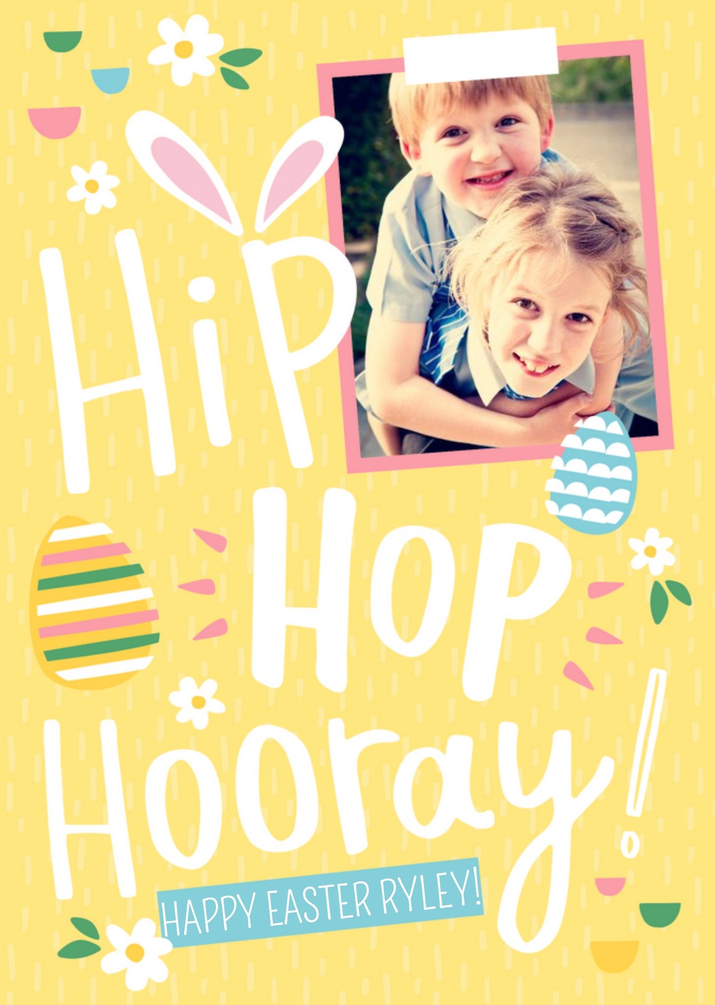 Moonpig Photo Upload Hip Hop Hooray Happy Easter Card, Large