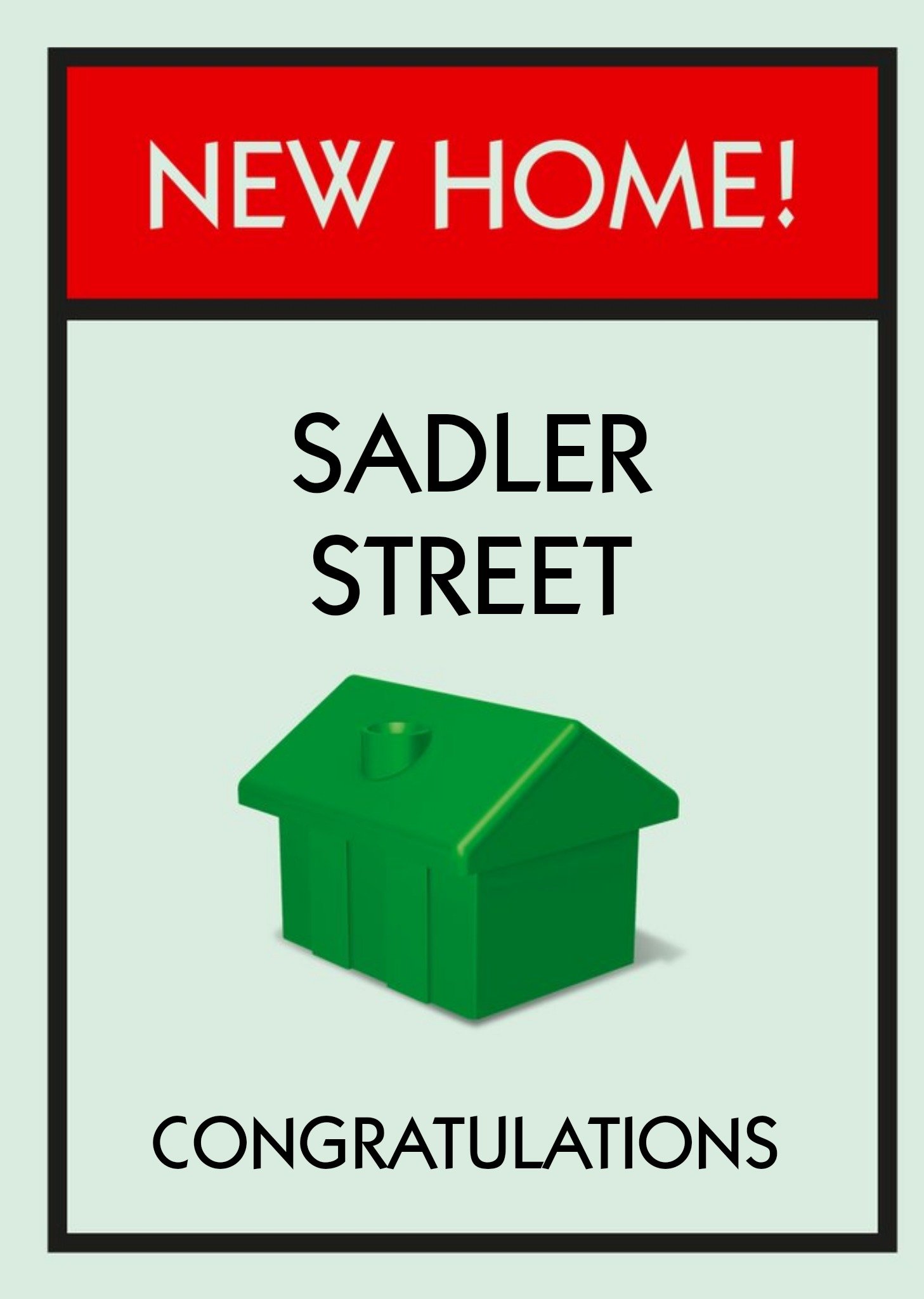 Other Monopoly New Home Personalised Card, Large