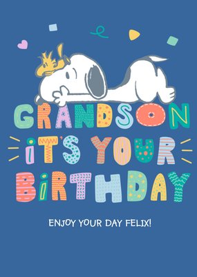 Peanuts Grandson Its Your Birthday Card