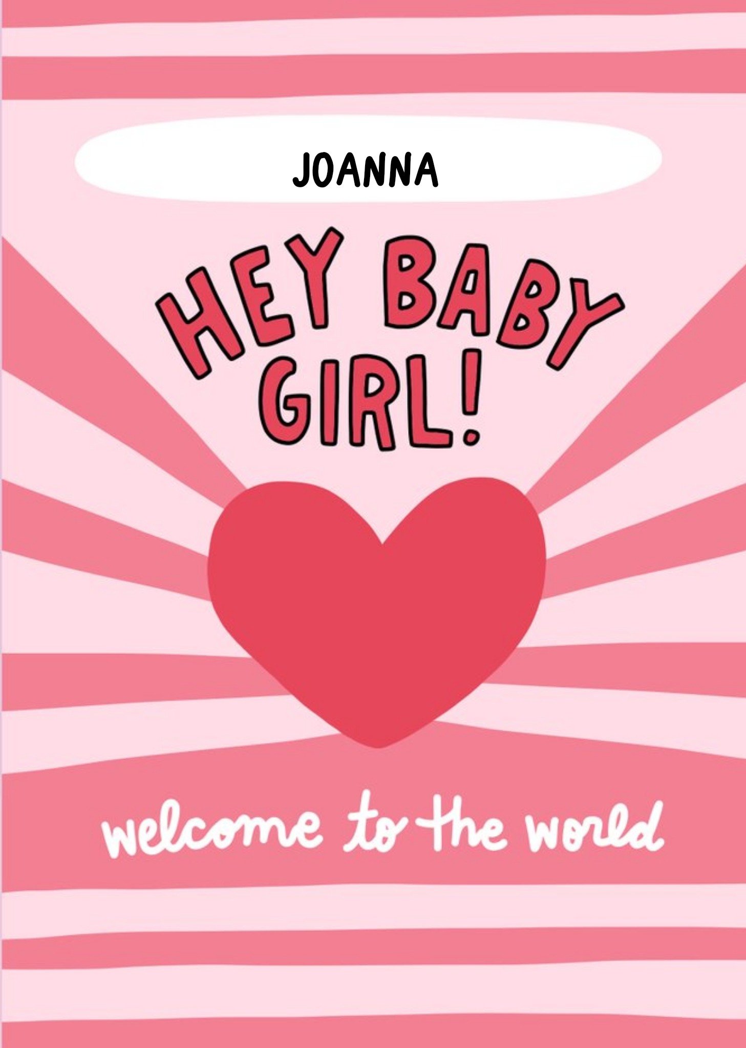 Moonpig Angela Chick Heart Cute New Baby Card, Large