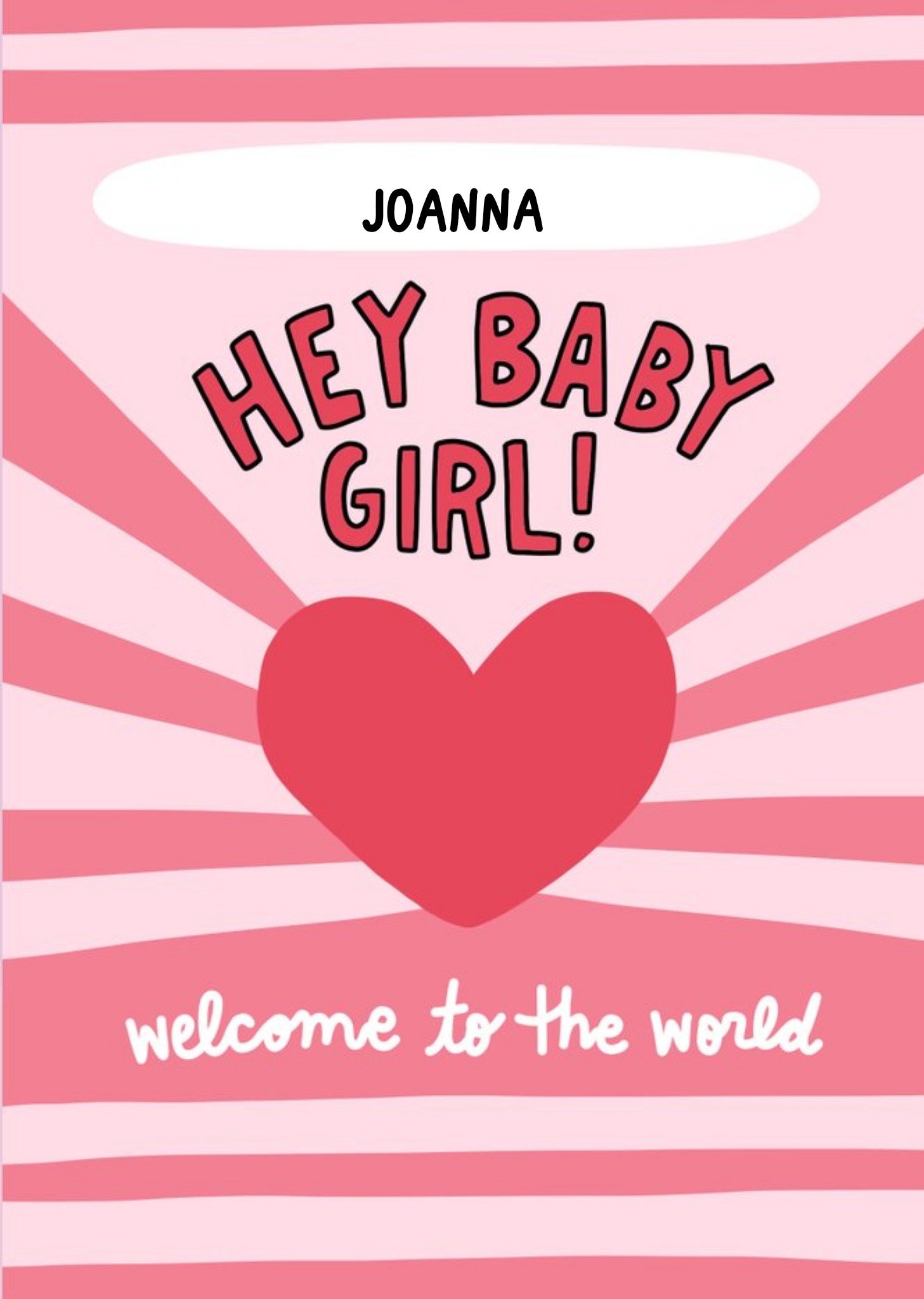 Angela Chick Heart Cute New Baby Card Ecard