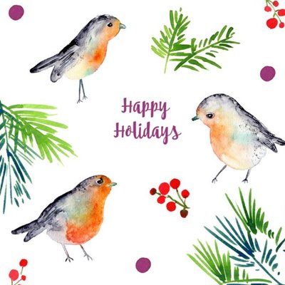 Robins Happy Holidays Card