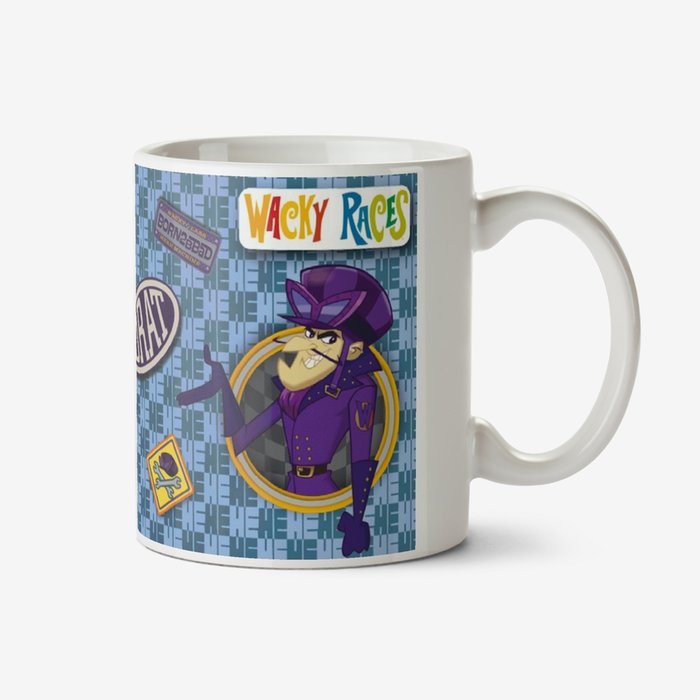 Wacky Racers Blue Pattern Dastardly And Muttley Badge Mug