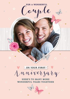 Colette Barker For a Wonderful Couple PhotoUpload Anniversary Card