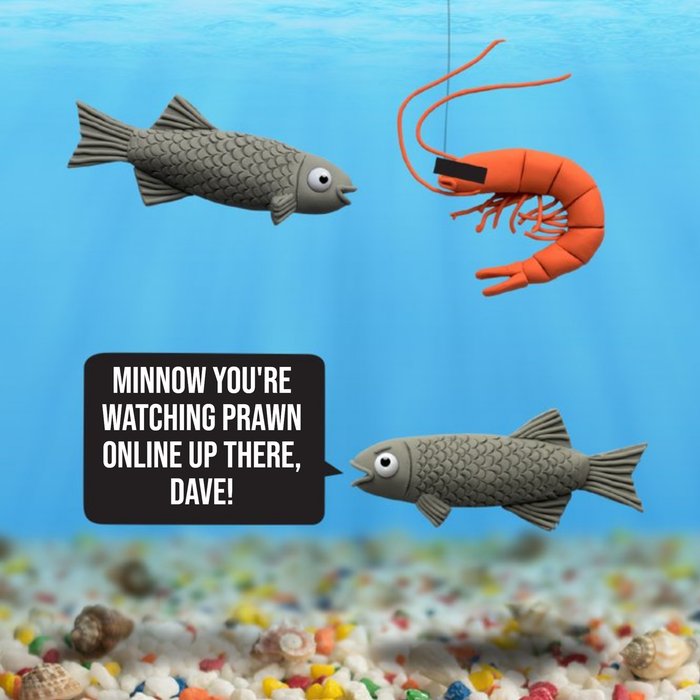 You're Watching Prawn Funny Puns Personalised Happy Birthday Card