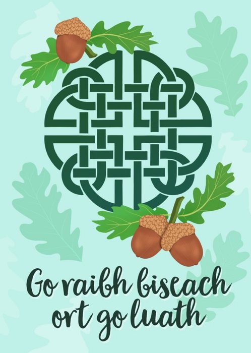 Green Celtic Illustrated New Baby Card