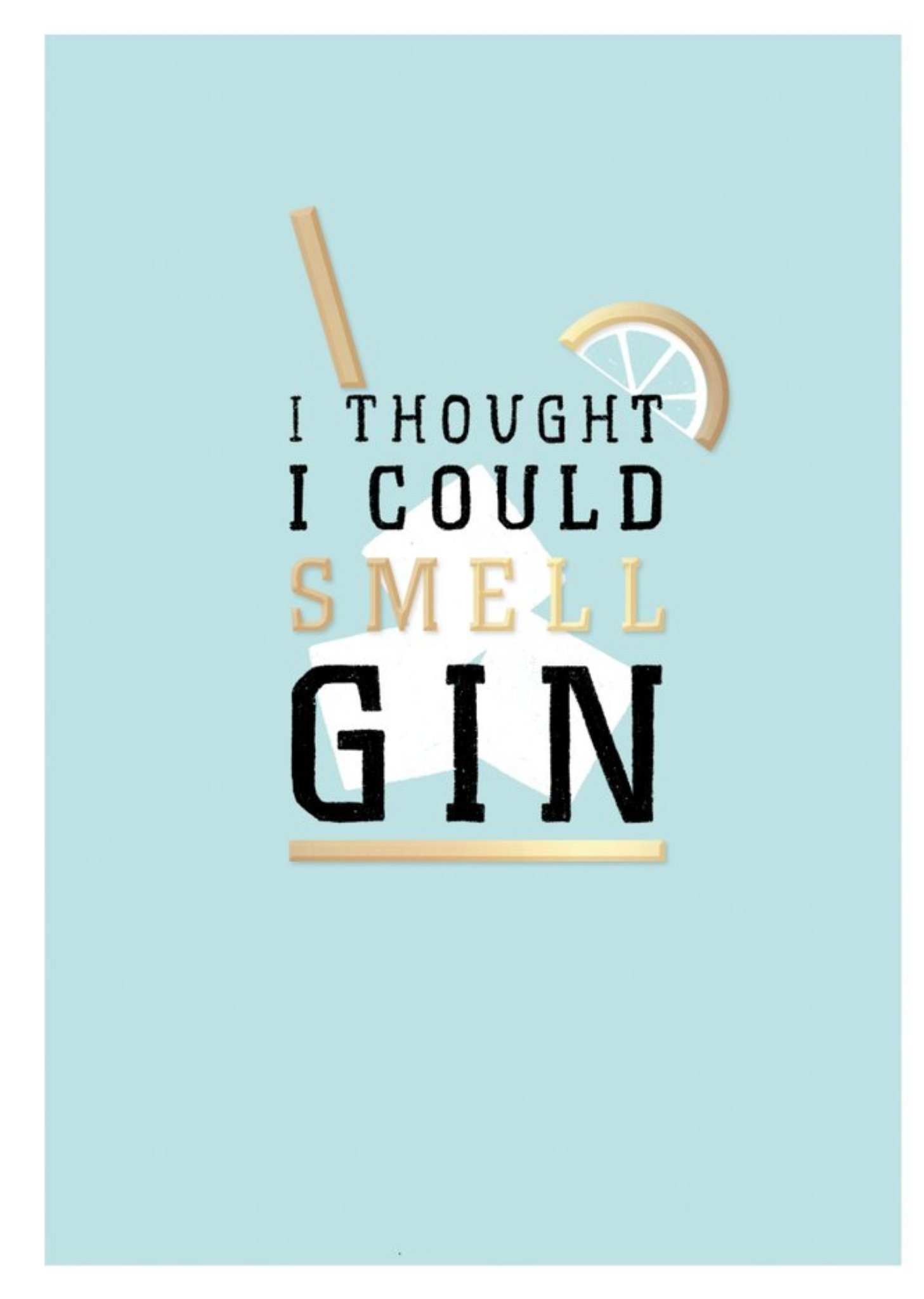 I Thought I Could Smell Gin Funny Typographic Card Ecard