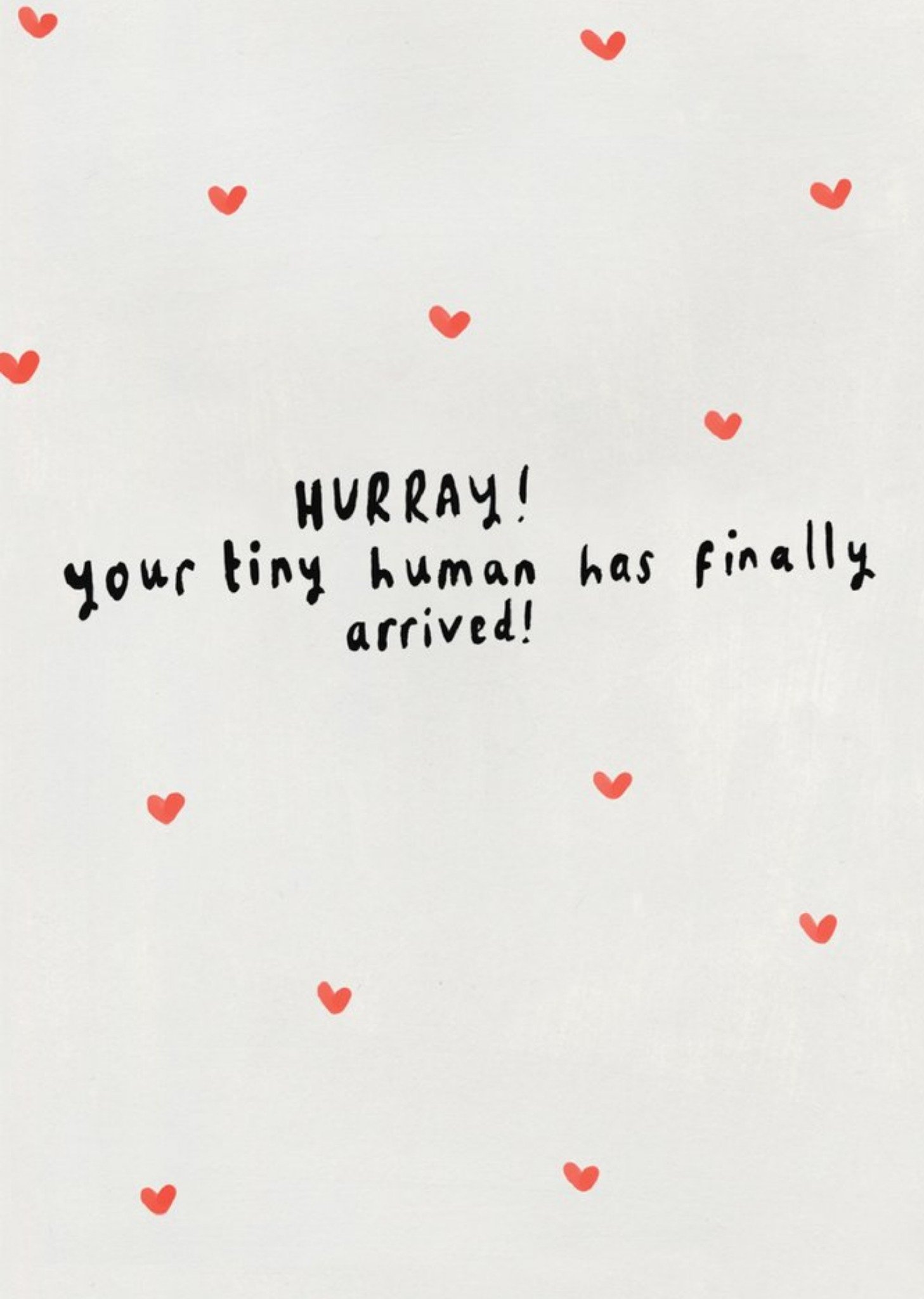 Moonpig Cute Hurray Your Tiny Human Has Finally Arrived New Baby Card, Large