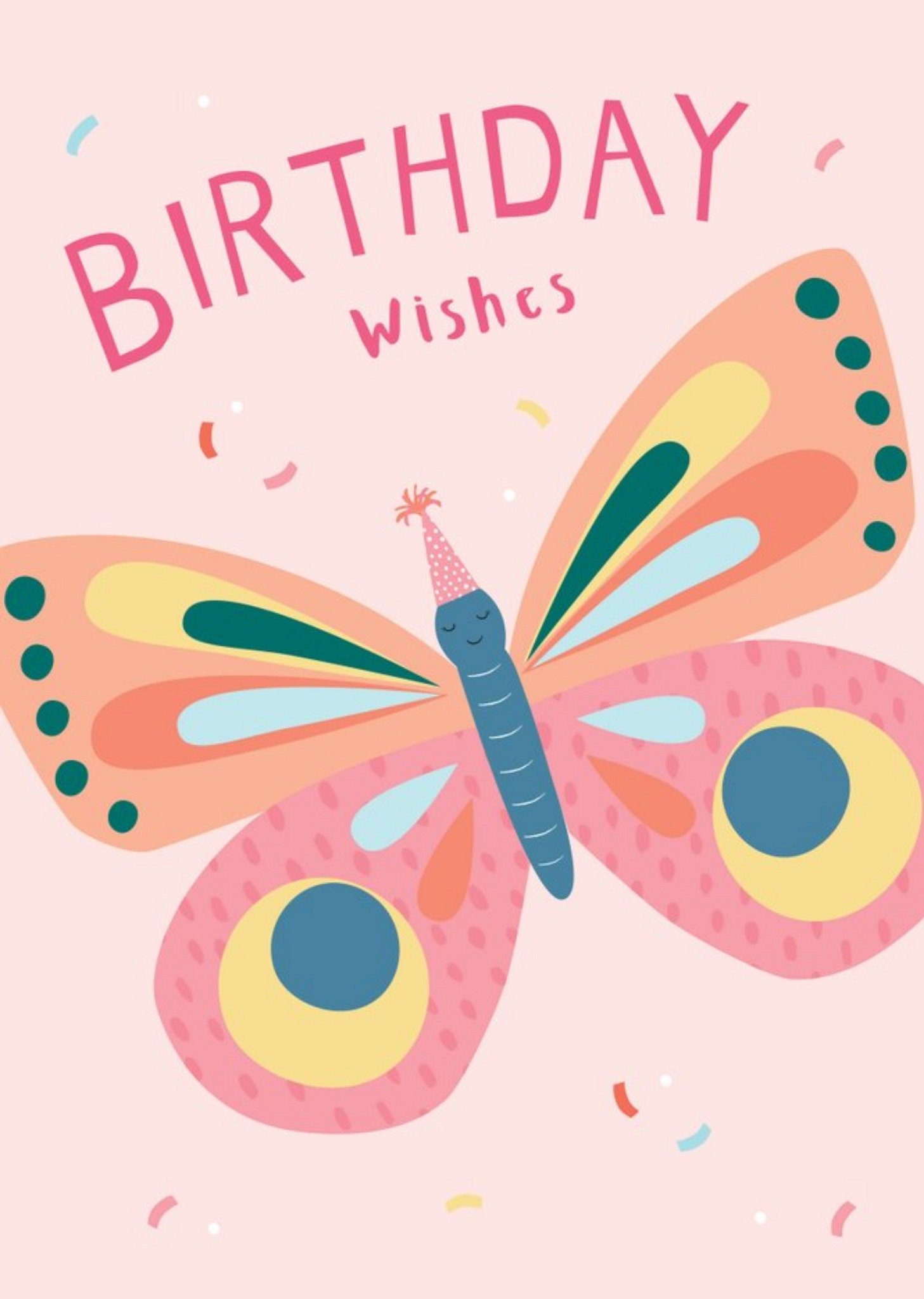 Moonpig Klara Hawkins Butterfly Birthday Greeting Card, Large
