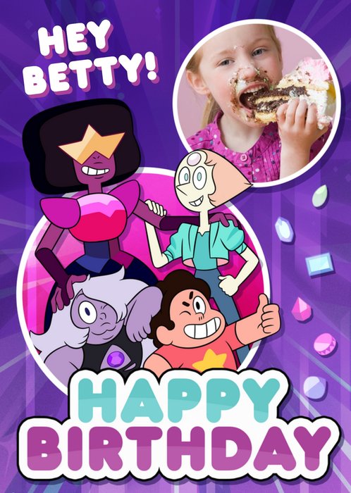 Steven Universe Characters Photo Upload Birthday Card