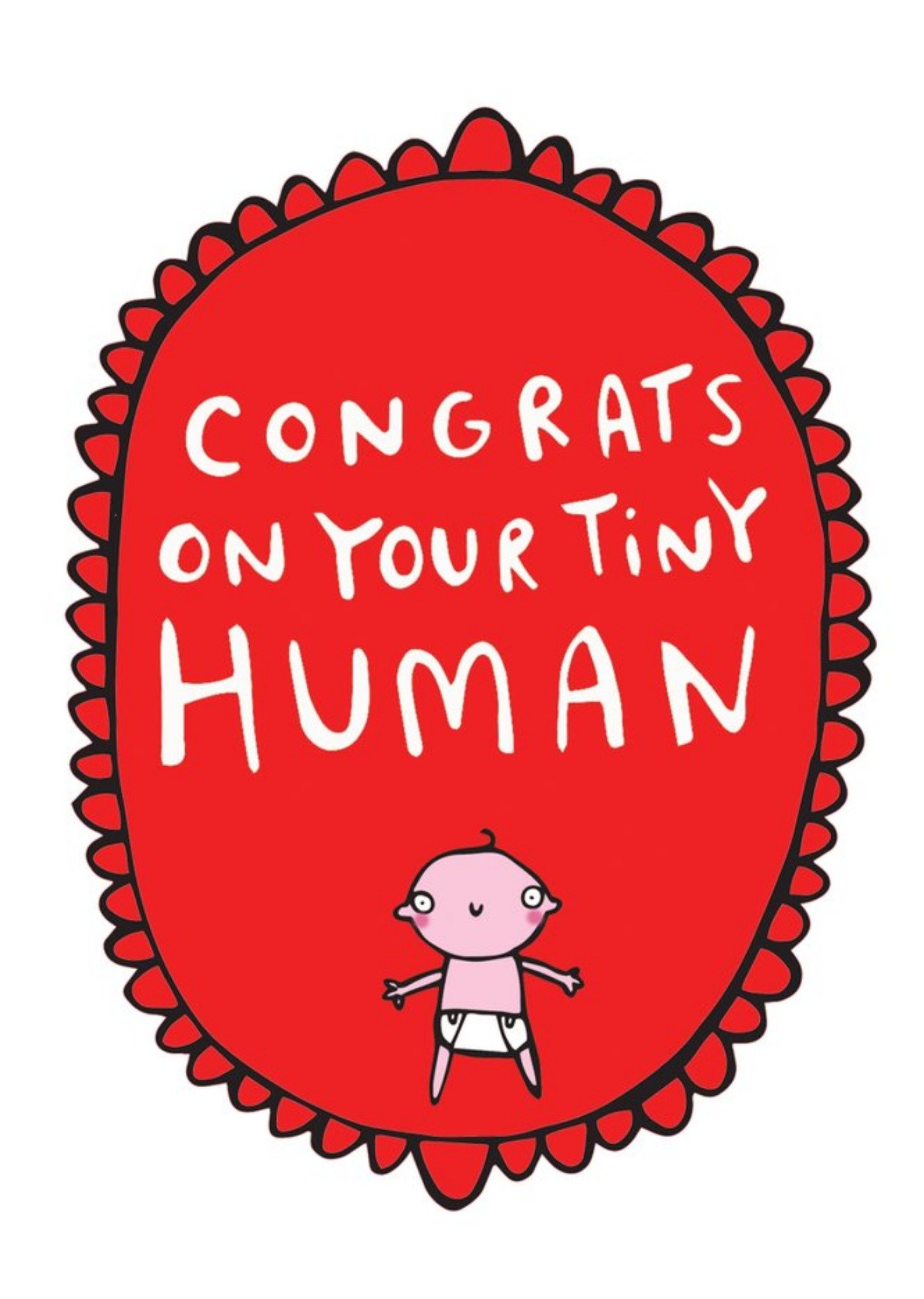 Moonpig Congrats On Your Tiny Human New Baby Card, Large