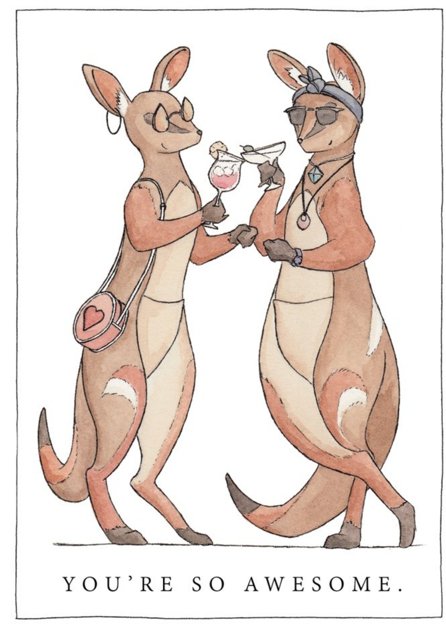 Erlenmeyer Kangaroos Awesome Birthday Card Ecard