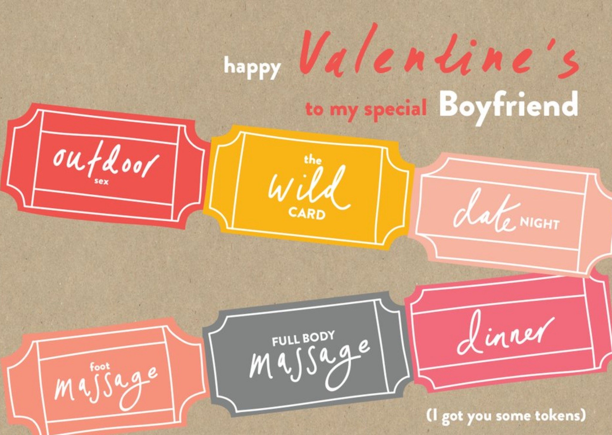 Cute Special Tokens For My Boyfriend Valentines Portrait Card Ecard