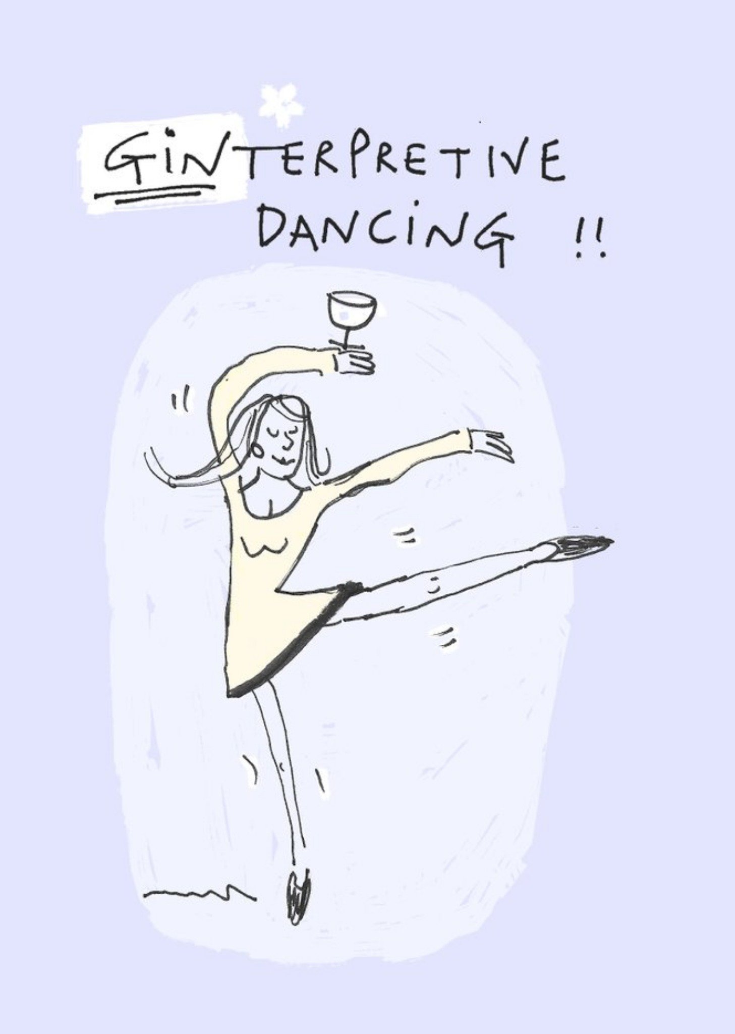 Felt Studios Funny Illustrated Gin Pun Dancing Birthday Card Ecard