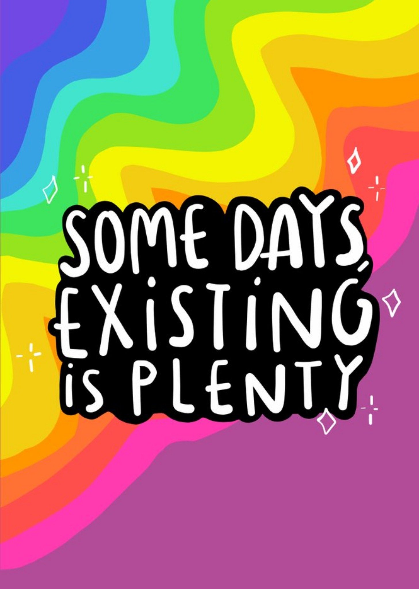 Some Days Existing Is Plenty Typographic Cute Card Ecard