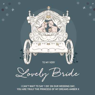 Disney Cinderella To My Lovely Bride Wedding Card