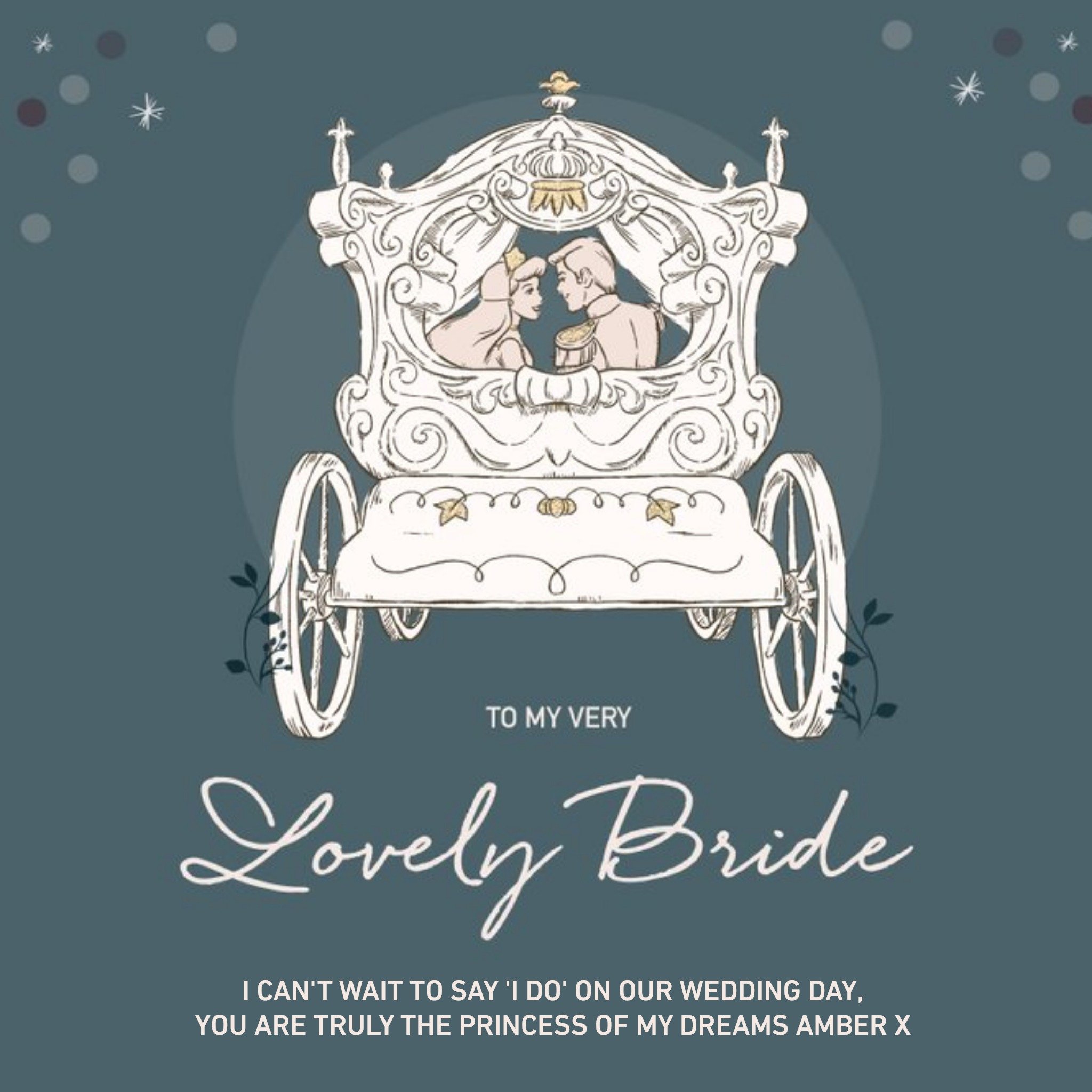 Disney Cinderella To My Lovely Bride Wedding Card, Square