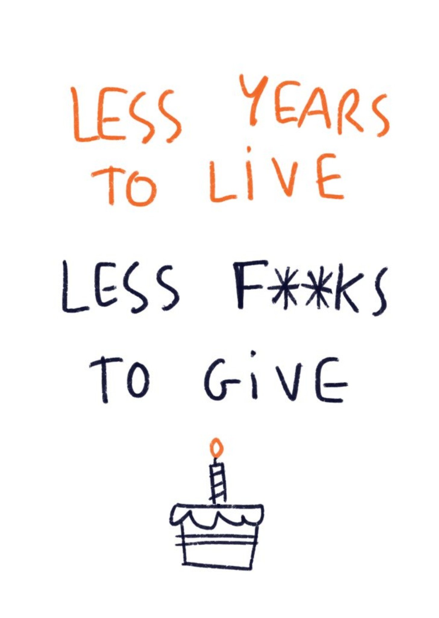 Moonpig Less Years To Live Less F**ks To Give Birthday Card Ecard
