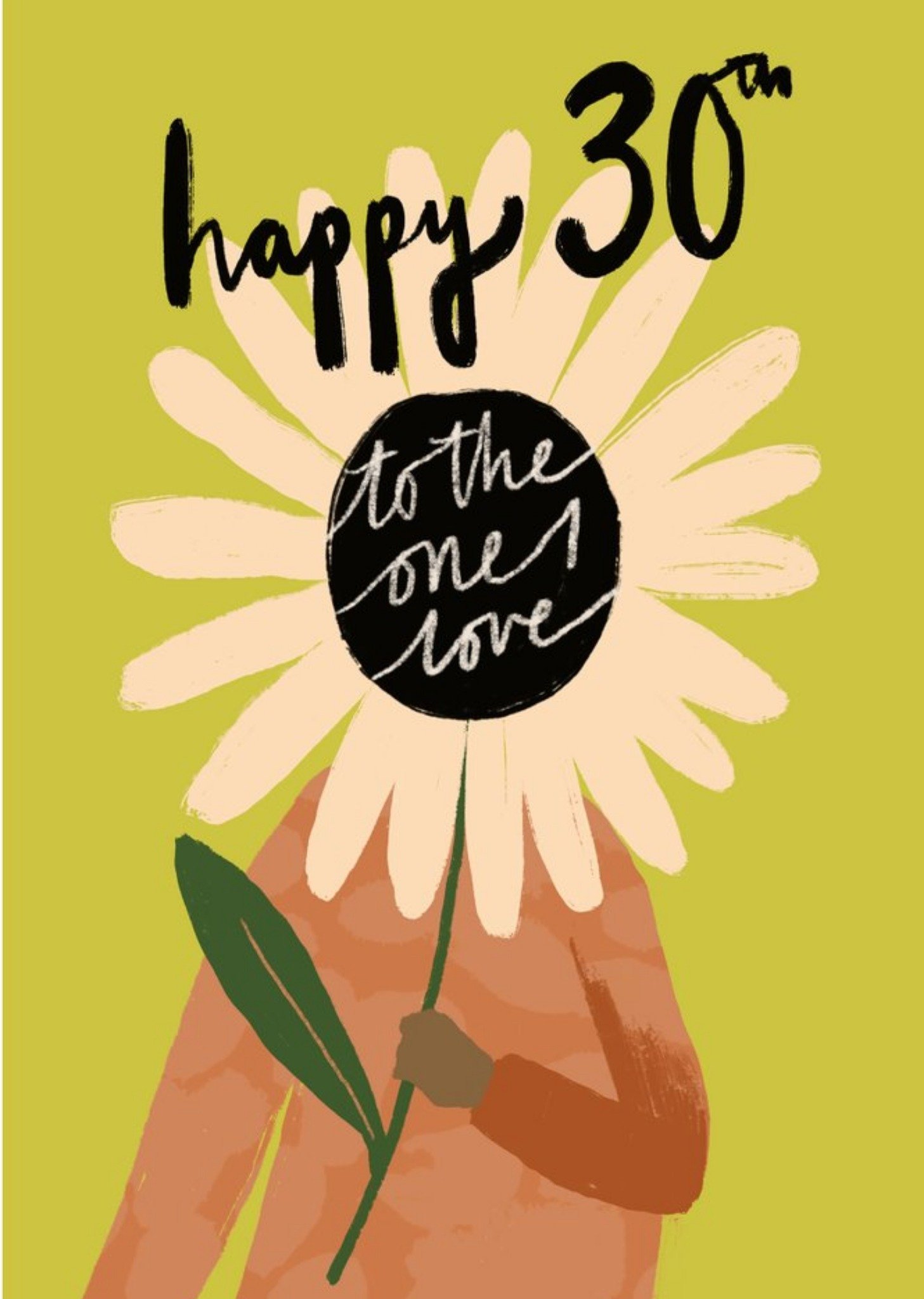 Moonpig Typographic Flower Happy 30th To the One I Love Birthday Card Ecard